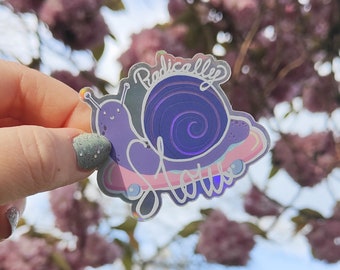Radically Slow Snail Sticker | holographic edition!
