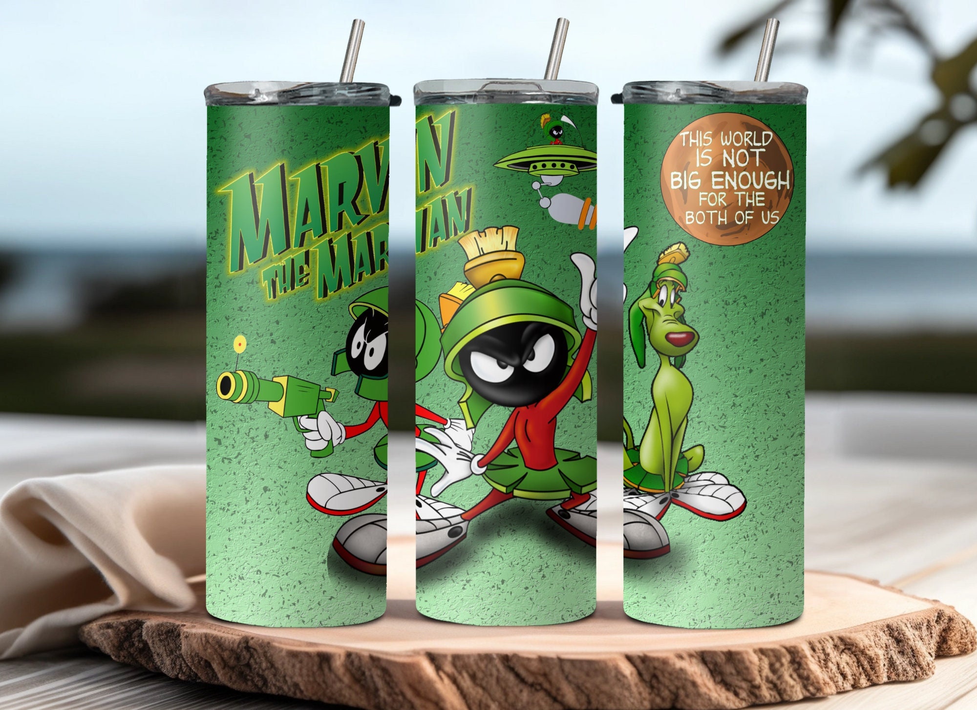 Marvin the Martian ドリンクボトル　カップ　ルーニーテューンズ Marvin the Martian Insulated Tumbler, 20oz Skinny Travel Mug