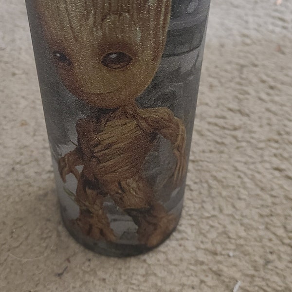 Groot silver 15 or 25 oz tumbler-gift, groot fans. Gifts,groot cup, groot tumbler