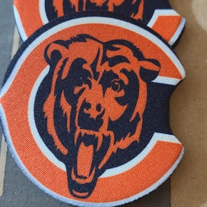 Chicago Bears Neoprene Set of 2 Car Coasters, NFC North Team, NFL, Chicago Bears, Gifts for anyone, Car Decor, Car Accessories,