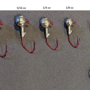 Lead Free Round Head Jig - 1/16, 1/8, 3/16, 1/4, 5/16, 3/8, or 1/2 ounce