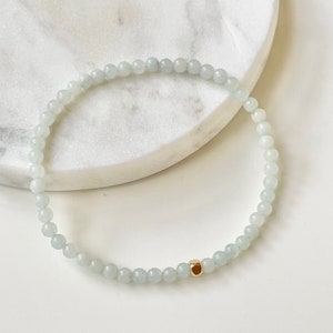 Dainty Brazilian Amazonite Gemstone Bracelet, Gold Filled Accent, Minimalist Jewelry, Stacking and Layering, For Tranquility and Positivity