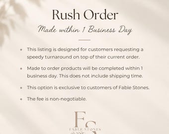 Rush Order Fee, 1 Business Day Production Time