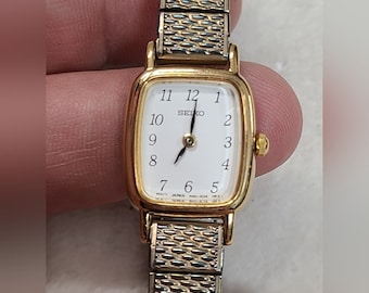 Vintage Seiko Damen Gold Tone Armbanduhr 1N00-5K29