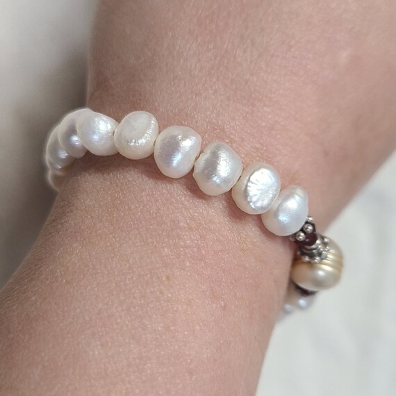 ◆VINTAGE HOLLYWOOD◆ Baroque Pearl Matte Bracelet VH239OBR0 Vintage Baroque Pearl Bracelet - Etsy