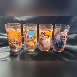 Vintage Burger King Star Wars Promotional Drinking Glasses 1983 Complete Set (4)
