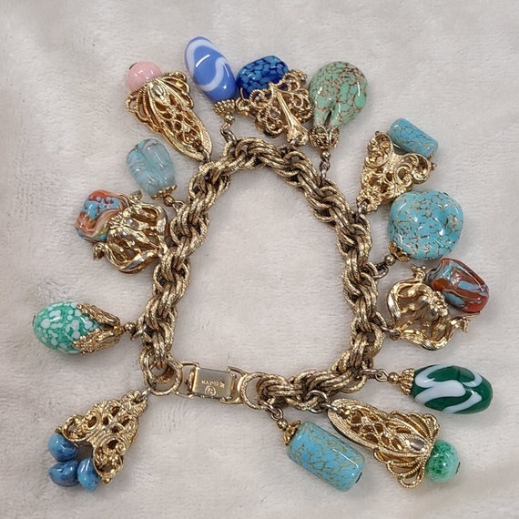 Vintage Napier Filigree Charm Bracelet - image 2