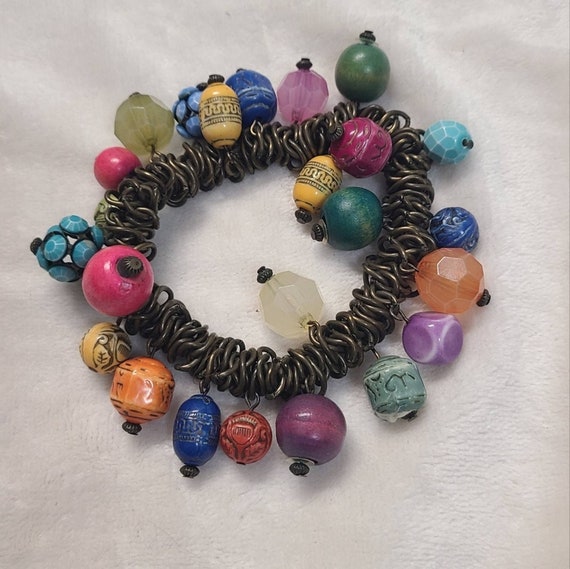Vintage Boho Colorful Beaded Bracelet - image 1