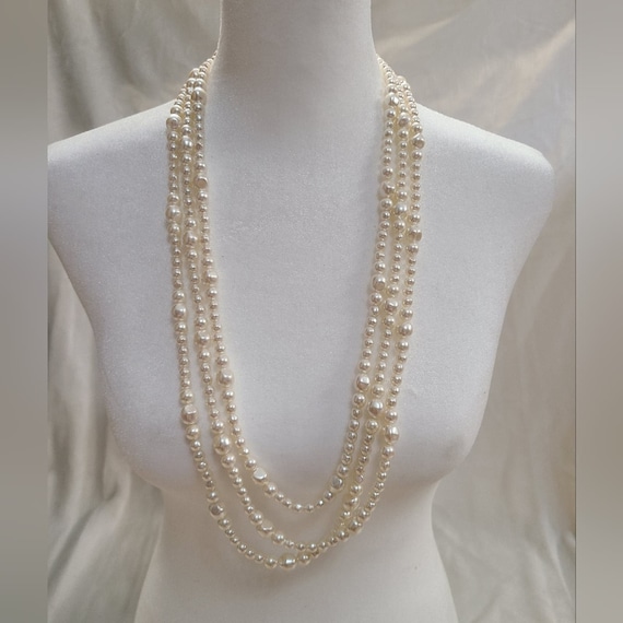 Vintage Richelieu 3 Strand Faux Pearl Necklace