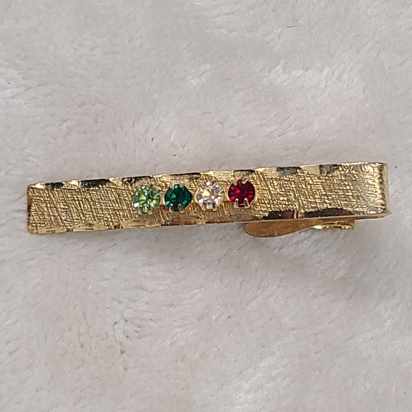 Vintage 12K Gold Filled Jeweled Tie Bar