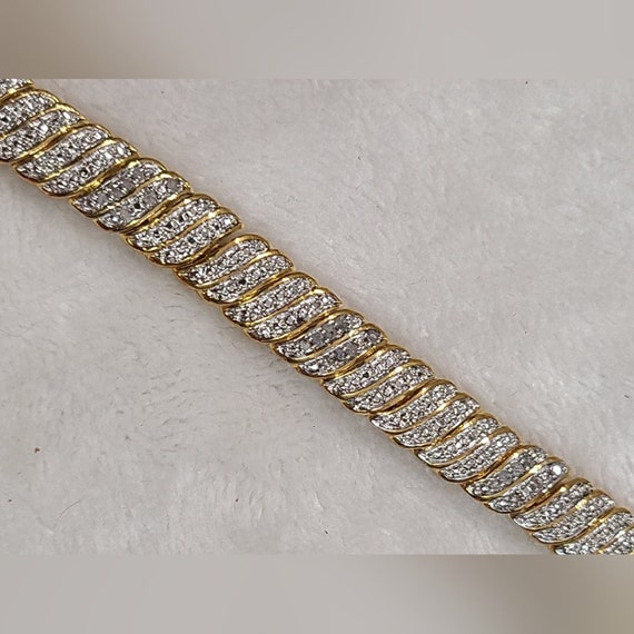 Gold Plated Silver Diamond Bracelet