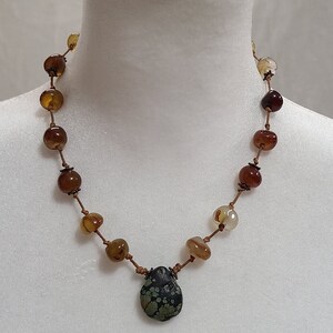 Beaded Necklace On Leather Cord