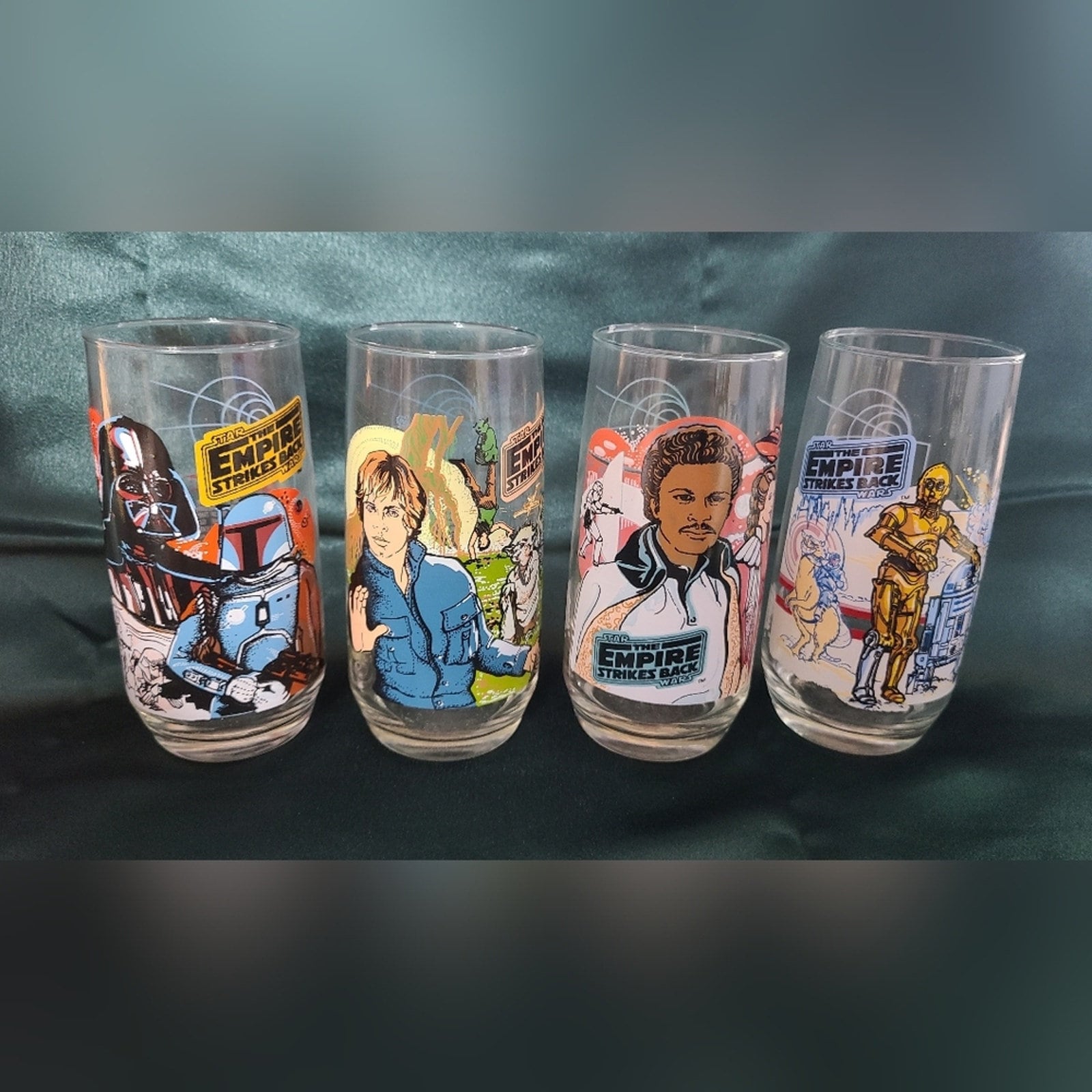 Bicchieri promozionali vintage Burger King Star Wars, set completo 1980 (4)