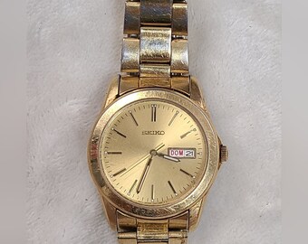 Montre vintage Seiko pour homme dorée 7N43-0AM0