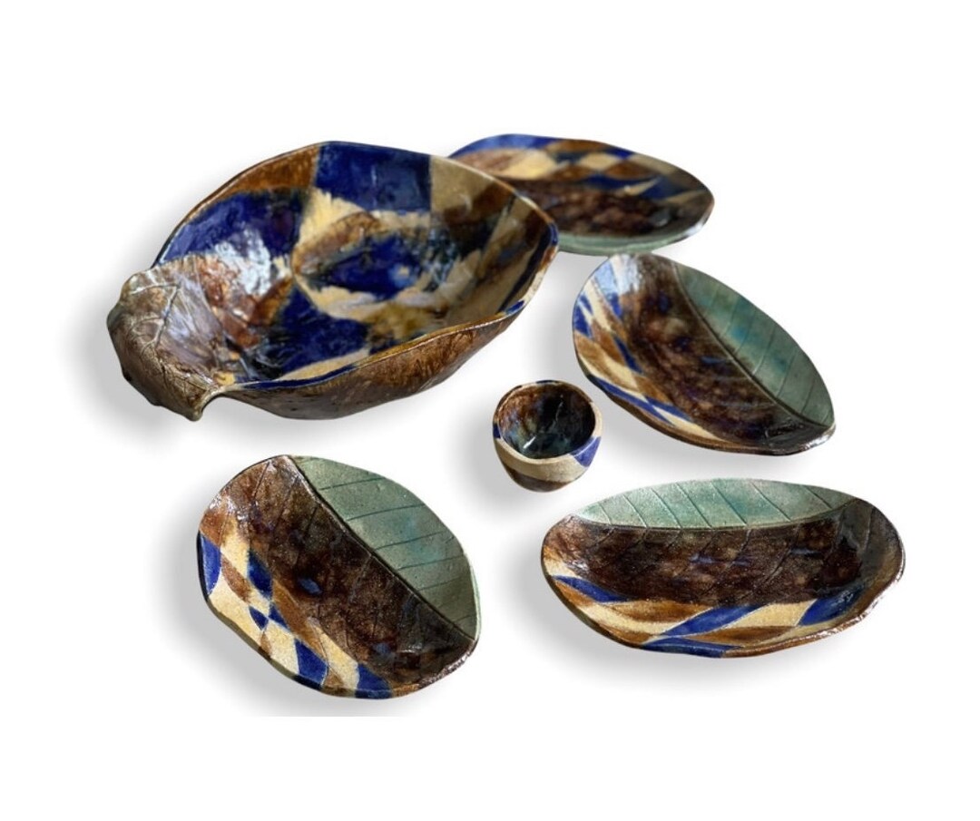 Ceramic Salad Bowl Set for 4 Handmade Unique Piece. Etsy