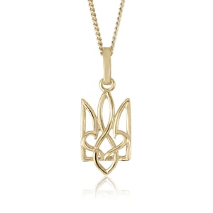 Trident Pendant / 10K Yellow Gold / High Polished / 3D