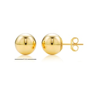 14K High Polished Ball Studs - Yellow Gold / 14 Karat