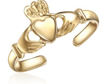 Claddagh Zehenring – Zehenring aus 10 Karat Gelbgold