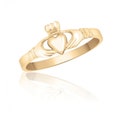 Dainty 10K Yellow Gold Claddagh Ring: Irish Handcrafted Jewelry