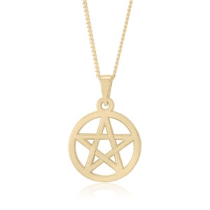 Pentacle Pendant in 10K Yellow Gold / Wicca Jewelry / Pentagram