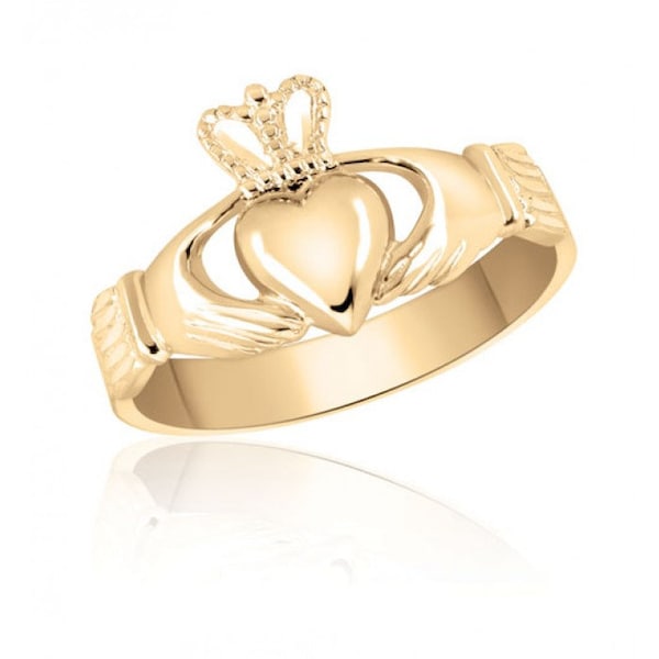 Solid Gold Claddagh Ring / Claddagh Ring / Gold Irish Ring / Celtic Irish Ring / Gold Friendship Ring / Claddagh Jewelry / Claddagh Gift