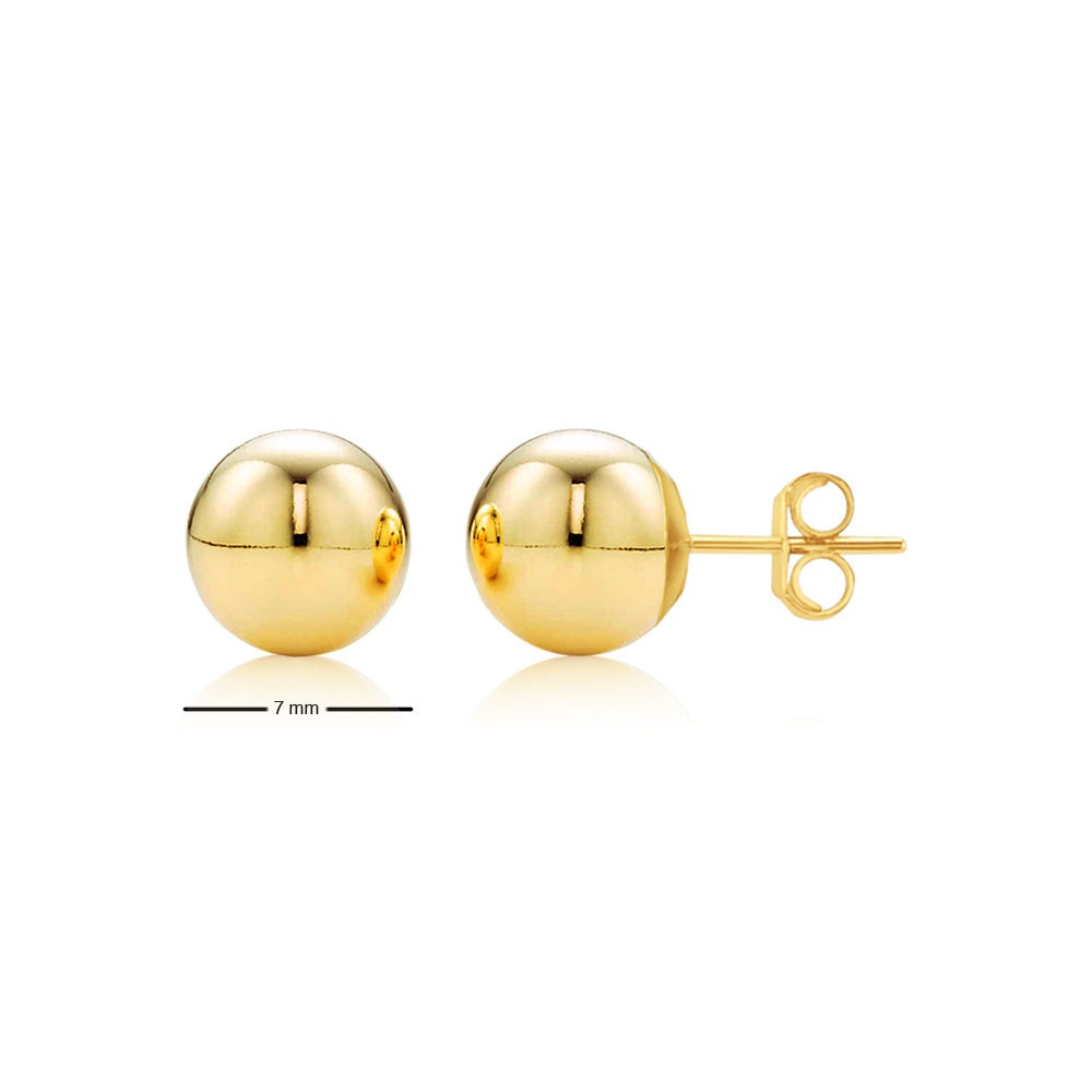 18K Gold Ball / Sphere / Glove Stud Earring (ピアス・ペア） Amazon.com: 18kt Solid Gold Ball Stud Earrings for Women