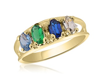 Custom Oval Birthstone Ring / Custom Birthstone Ring / Multiple Birthstone Family Ring / Gemstone Family Ring / Custom Family Ring