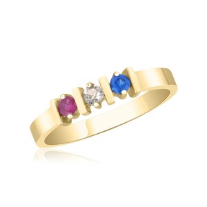 10K Yellow Gold Stunning Ring / Multi Stone Ring / Mother&#39;s Day / Personalized Gift