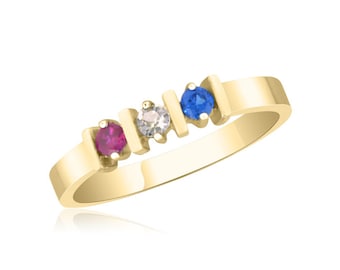 10K Yellow Gold Stunning Ring / Multi Stone Ring / Mother's Day / Personalized Gift