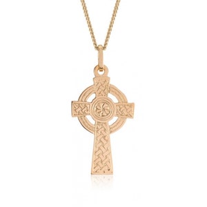 Textured Celtic Sun Cross Pendant 10K Yellow Gold