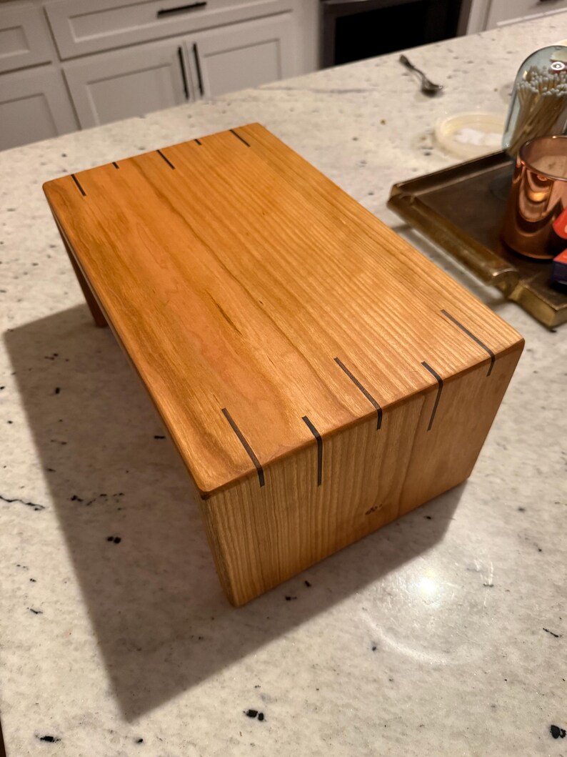 Hardwood Desktop Monitor Riser/stand - Cherry W/ Alternating Walnut ...