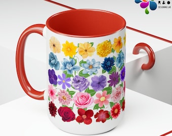 Botanical Flowers Coffee Mug: Vintage Cottagecore Tea Cup