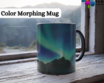 Aurora Borealis Mug: Color Changing Northern Lights, Alaska Gift
