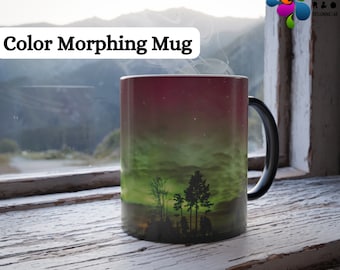 Aurora Borealis Mug: Color Changing Northern Lights, Alaska Gift
