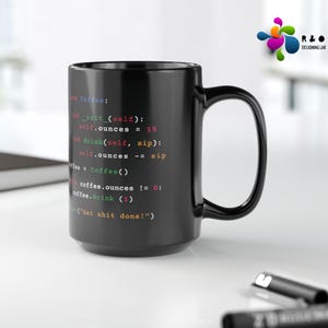 Python Programmer Coder Engineer Accent Coffee Mug Gift, Developer Mug, Tech Coffee Cup, Computer Programmer Gift, Software Engineer Present image 2