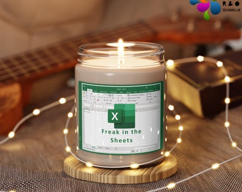 Freak In The Sheets Candle, Excel Scented Candle, Spreadsheets Candle, Gift Ideas for Coworkers, Accountant Candle, Tax Accountant Gift, 9Oz