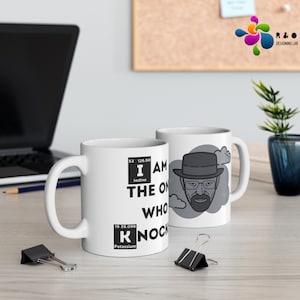 I am the one who knocks,  Breaking Bad Quote Mug, Walter White and Heisenberg Quote, Iconic TV Quotes, Cute Coffee Mug, Novelty Gift