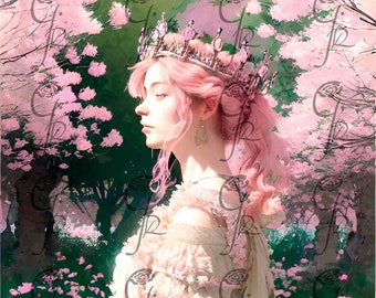 Persephone's Garden - The Gift Of The King Of Hades - Persephone Enjoying The Flowers - Digital Download - High Quality