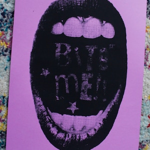 8.5x11 Screenprinted Grunge &quot;Bite Me&quot; Poster