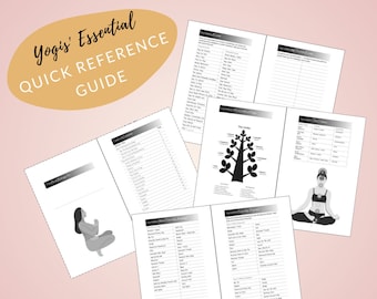 Yoga Teacher Quick Reference Guide: Poses, Sequences, Class Plan (Digital Download)