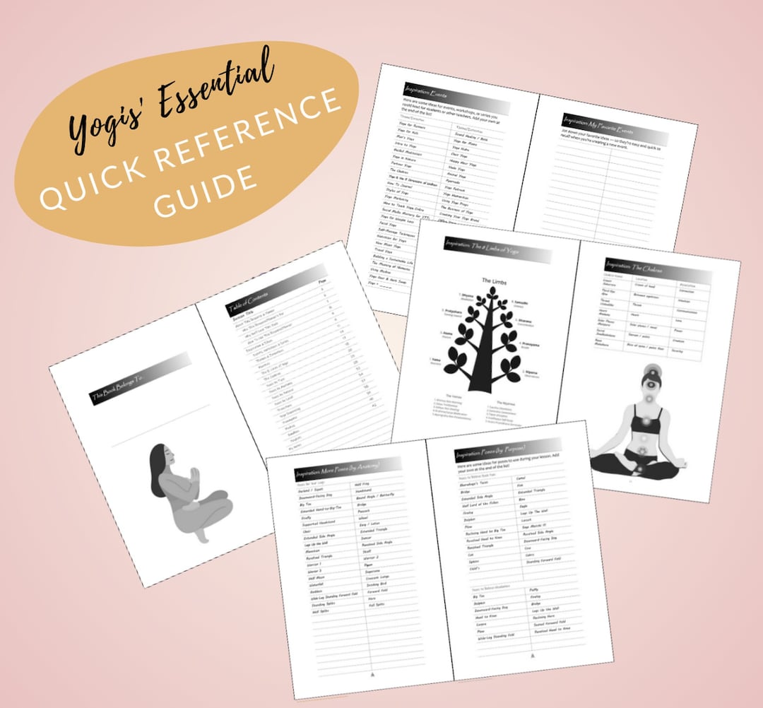 Yoga Teacher Quick Reference Guide: Poses, Sequences, Class Plan (digital Download) - Etsy