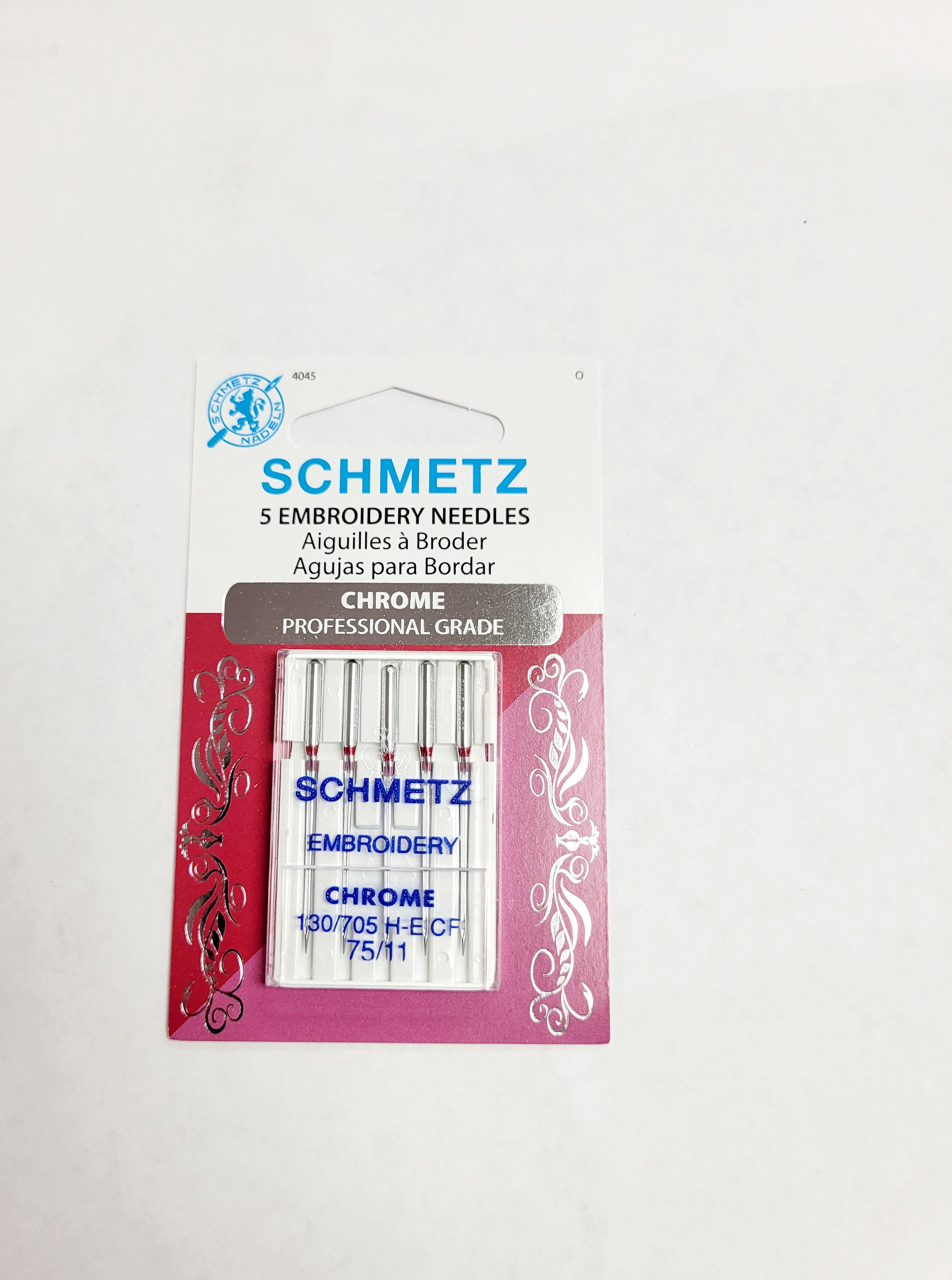 Aiguilles Schmetz CHROME professionnelle 130/705 H-E CF taille 75 par 5  SCHMETZ 130/705 H-E CF : MAX&MACHINES