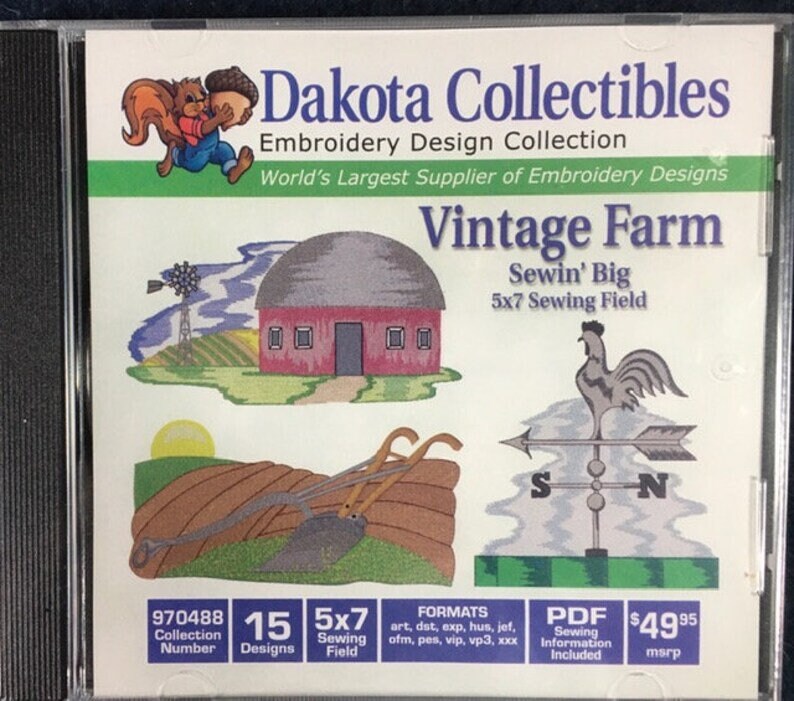 Dakota Collectibles Embroidery Design Collection vintage Farm Etsy