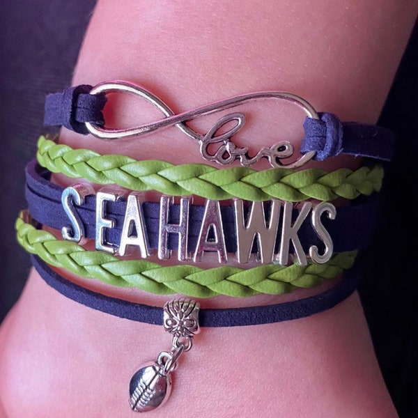 Seattle Seahawks Bracelet - Love Infinity - NFL - Football Fans Charm