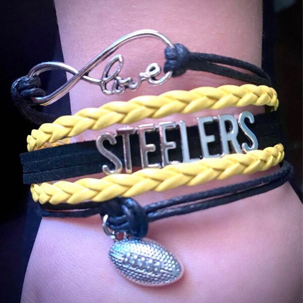 Pittsburg Steelers Bracelet - Love Infinity - NFL - Football Fans Charm