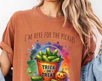 Comfort Colors® Pickle Shirt For Women, Pickle Shirt For Halloween, Funny Fall Pickle Tshirt, Foodie Shirt For Pickle Lover, Food Shirt
