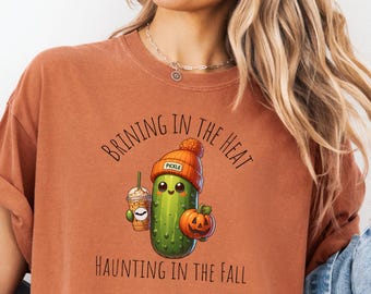 Comfort Colors® Summer Halloween Shirt, Funny Summer Tshirt, Halloween Pickle Shirt, Pickle Lover Tee, Pickle Shirt, Spooky Fall Tshirt