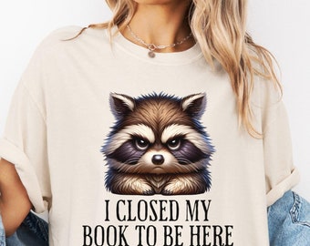 Comfort Colors® Book Lover Tshirt, Funny Raccoon Shirt For Book Lover, Raccoon Lover, Gift For Book Reader Shirt, Funny Reading Shirt