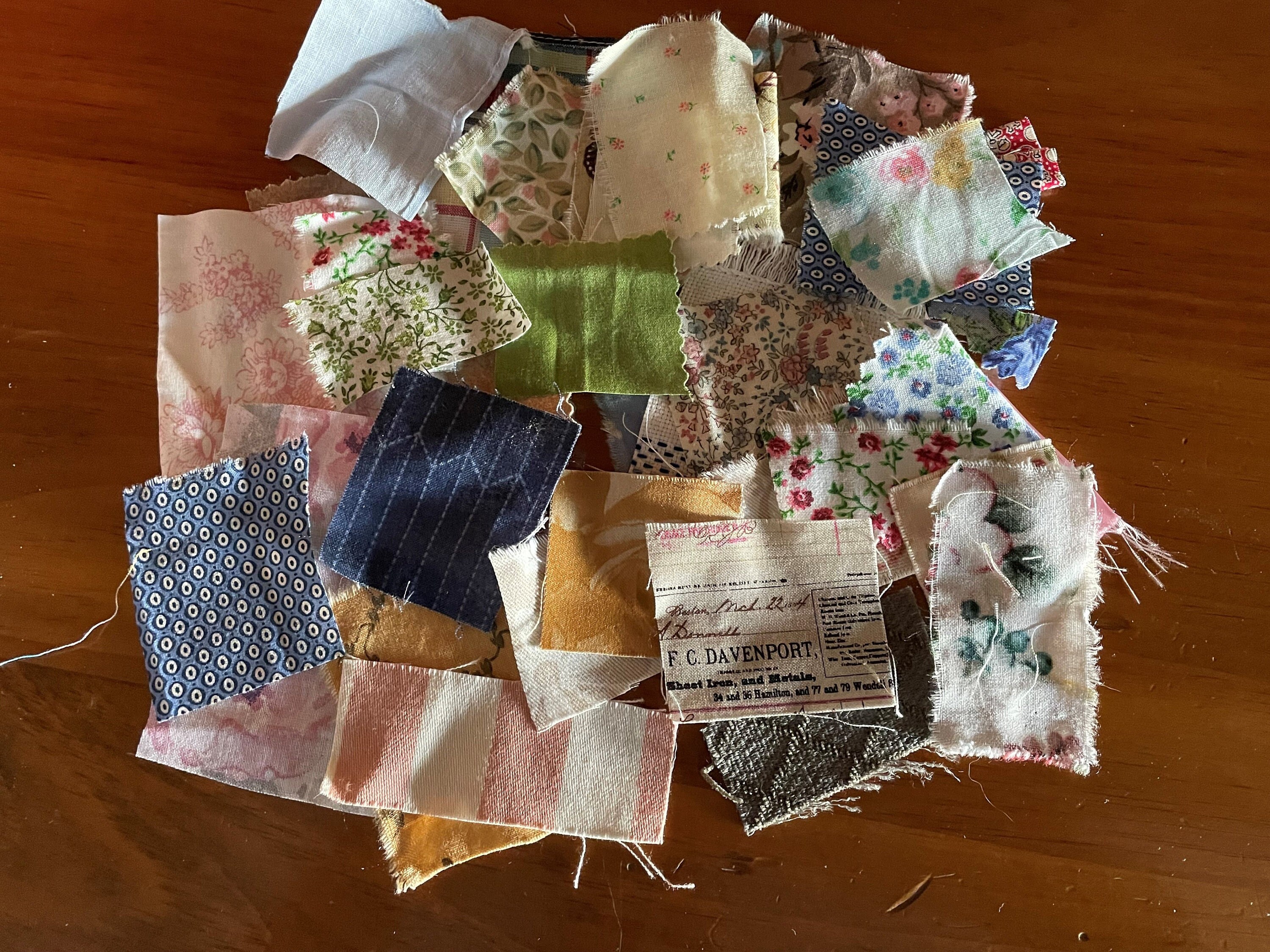75 Fabric Scraps Pieces for Quilting Sewing Doll Clothes Bows Atr Mixed  Media Crafts PROJECTS 
