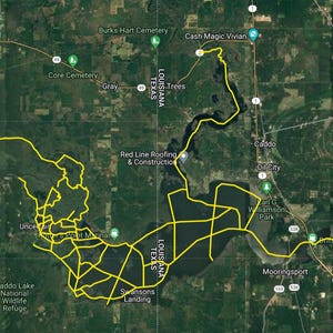 Mapa de rutas de pesca del lago Caddo - Garmin - Lowrance - Simrad - Hummbird - iPhones - Android - Sondas - GPS - MAC - PC